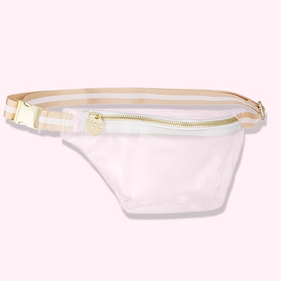 NWOT Stoney Clover Lane Sand & White Stadium Concert Clear Fanny Pack